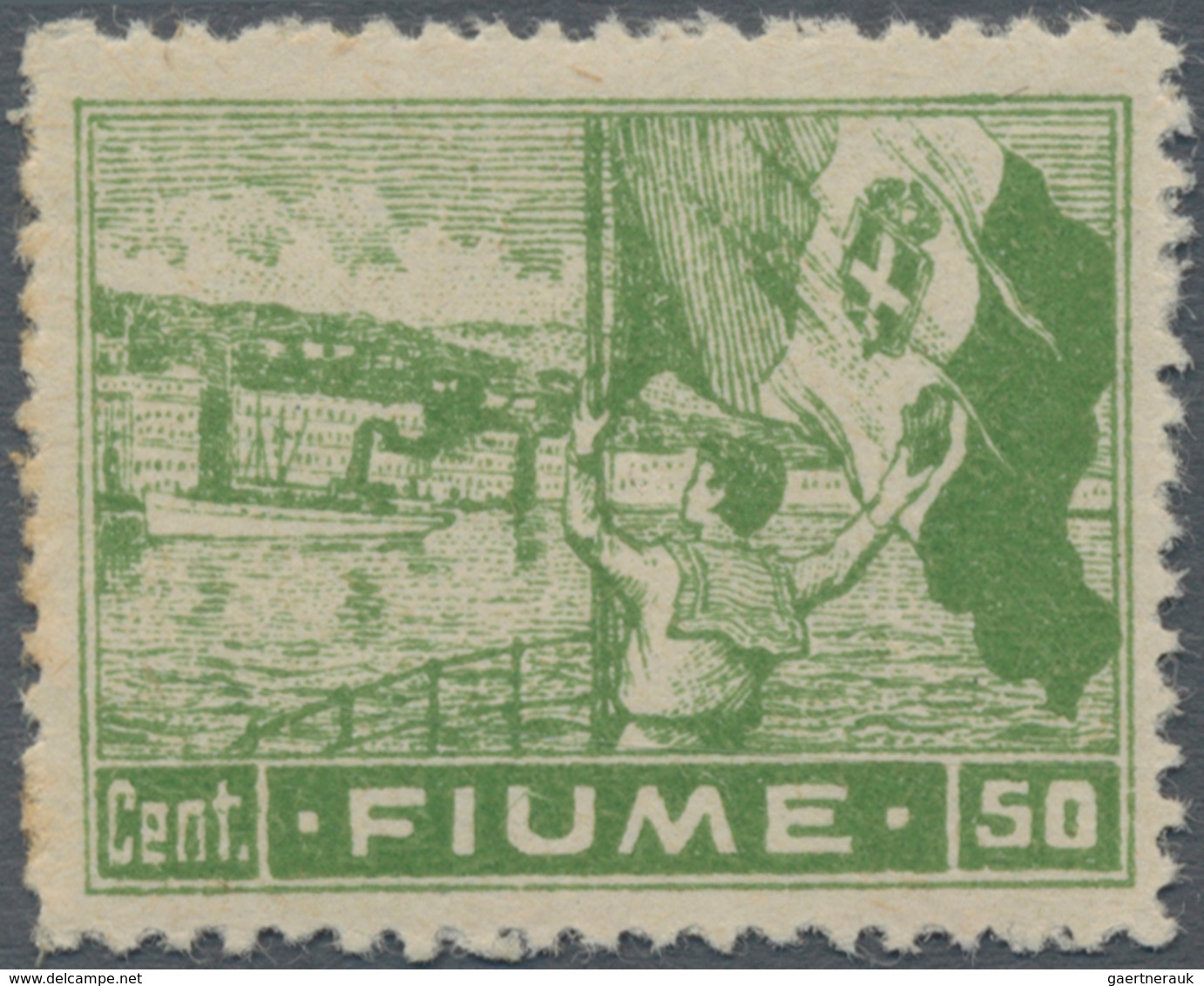 Fiume: 1919, Definitives, 50c. Green On "C" Paper In Perforation 12½:13, Mint Never Hinged. Signed A - Fiume