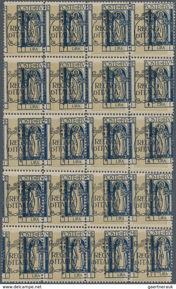 Fiume: 1924. 1 L Blue, St. Veit, Overprinted "Regno D'Italia", The Blue Print "the Vignette" Strongl - Fiume