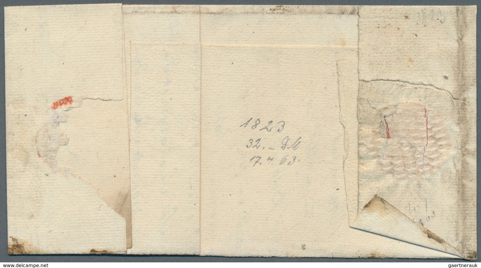 Frankreich - Vorphilatelie: 1823: DEB. 33 AGDE Rückseitig Auf Brief Mit Nachsendung Ab "68 LONDRIEU" - Andere & Zonder Classificatie