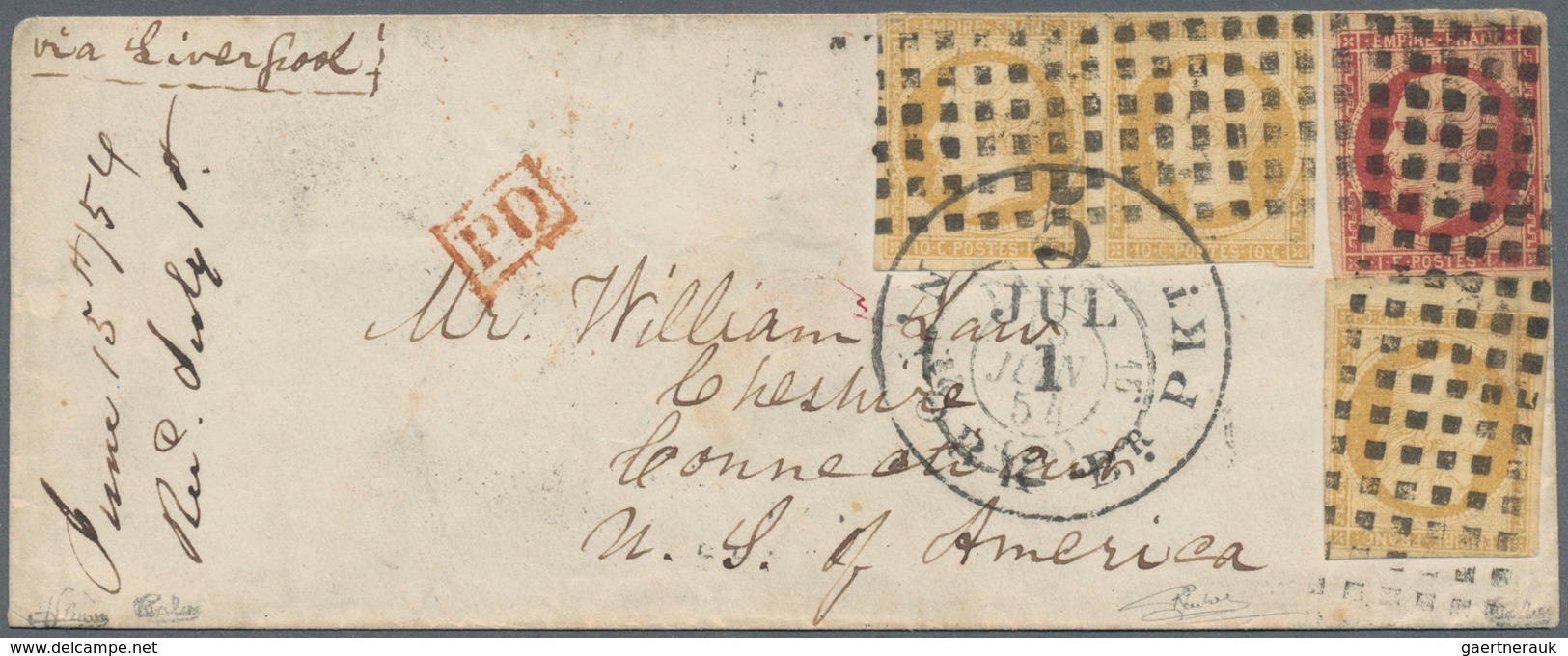 Frankreich: 1854, Empire Nd 1fr. Carmine, Fresh Colour And Full Margins All Around (slight Nick At U - Andere & Zonder Classificatie