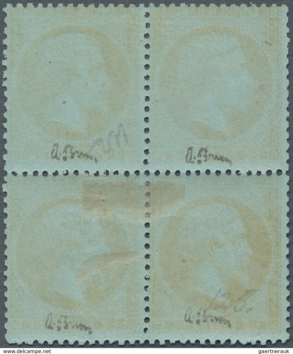 Frankreich: 1865, Napoleon Dentele 1c. "mordore" On Bluish, Block Of Four In Fresh Intense Colour An - Andere & Zonder Classificatie