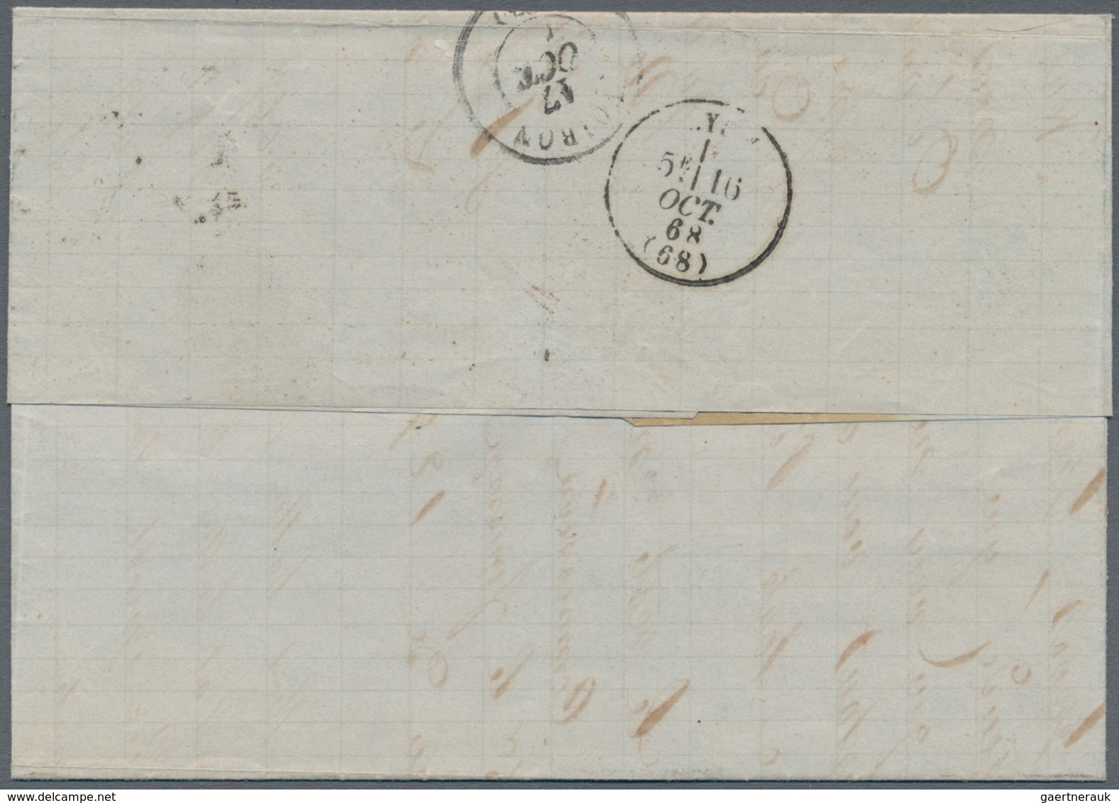 Frankreich: 1862, 5 C Green Napoleon, Vertical Strip Of 3, Together With A Further Stamp From Left S - Other & Unclassified