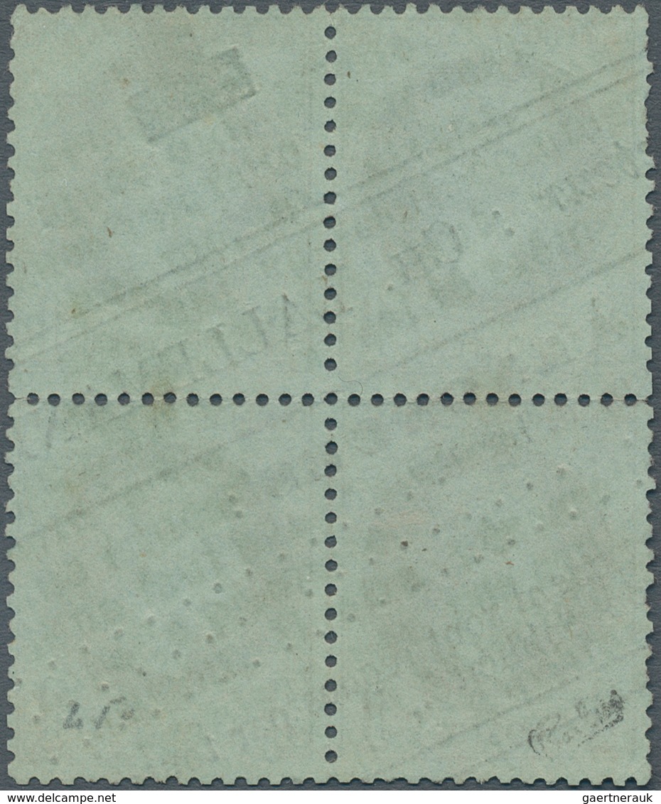 Frankreich: 1870, Napoleon Laure 1c. Olive On Bluish, Block Of Four With Newspaper Cancellation, Som - Other & Unclassified