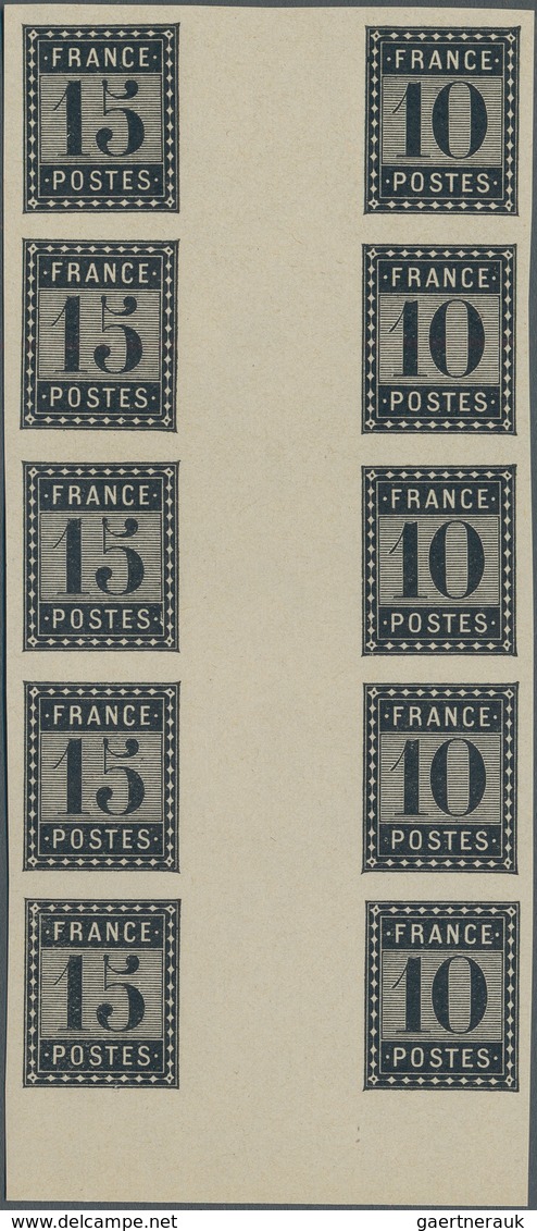 Frankreich: 1903, ESSAY DE L'IMPRIMERIE NATIONALE Imperf. 10c. Black And 15c. Black 'FRANCE / POSTES - Other & Unclassified