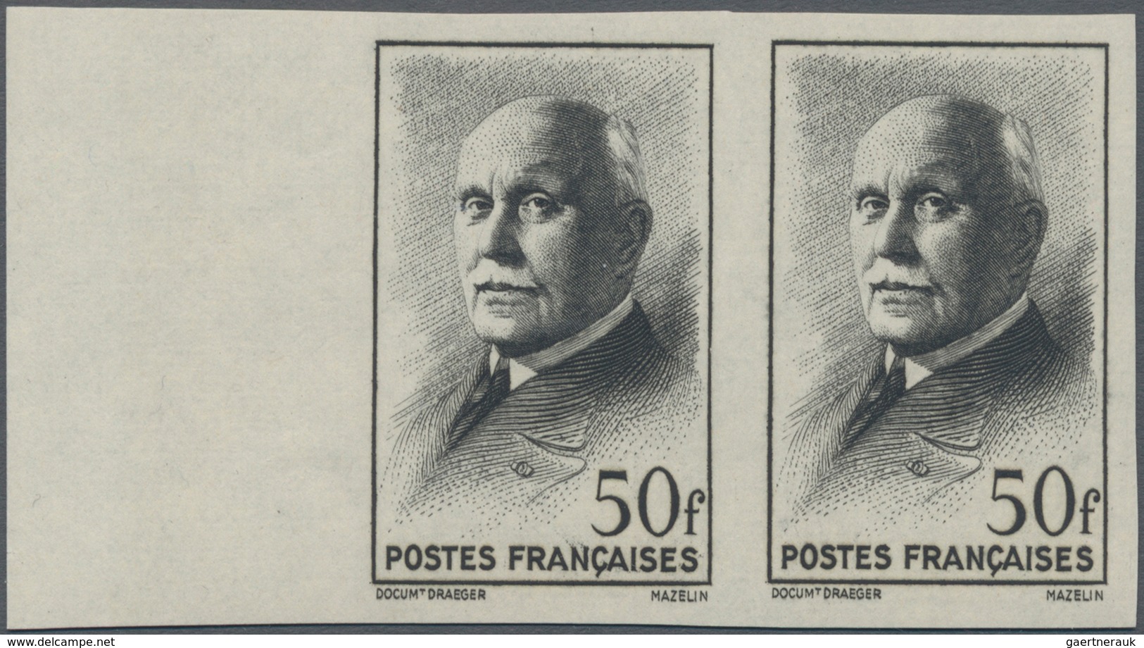 Frankreich: 1941/1942, Definitives "Petain", 20c.-50fr., Complete Set Of 23 Values In IMPERFORATE Ho - Other & Unclassified