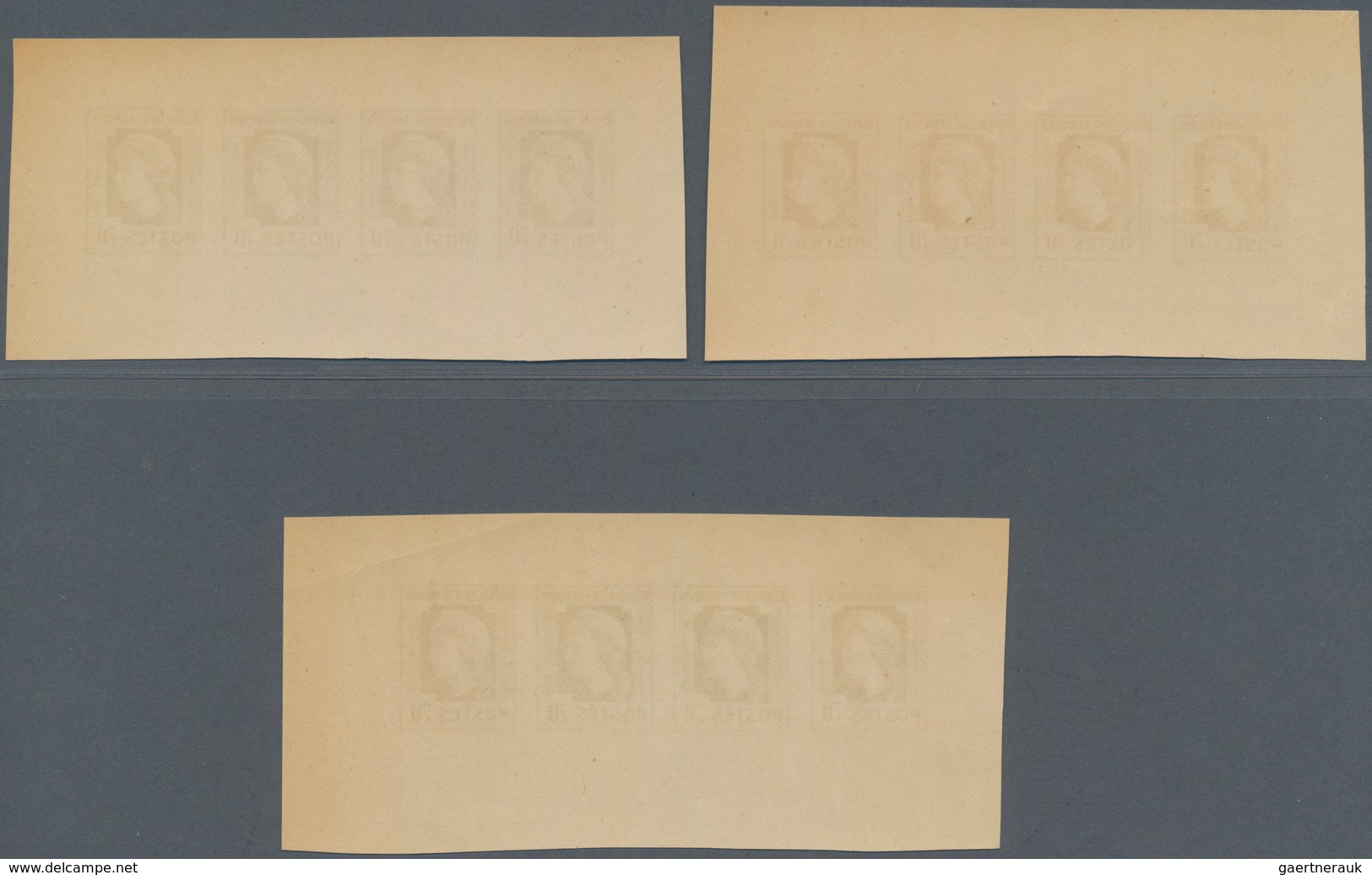 Frankreich: 1944, Definitives "Marianne", Not Issued, 70c., Group Of Three Imperforate Panes Of Four - Other & Unclassified