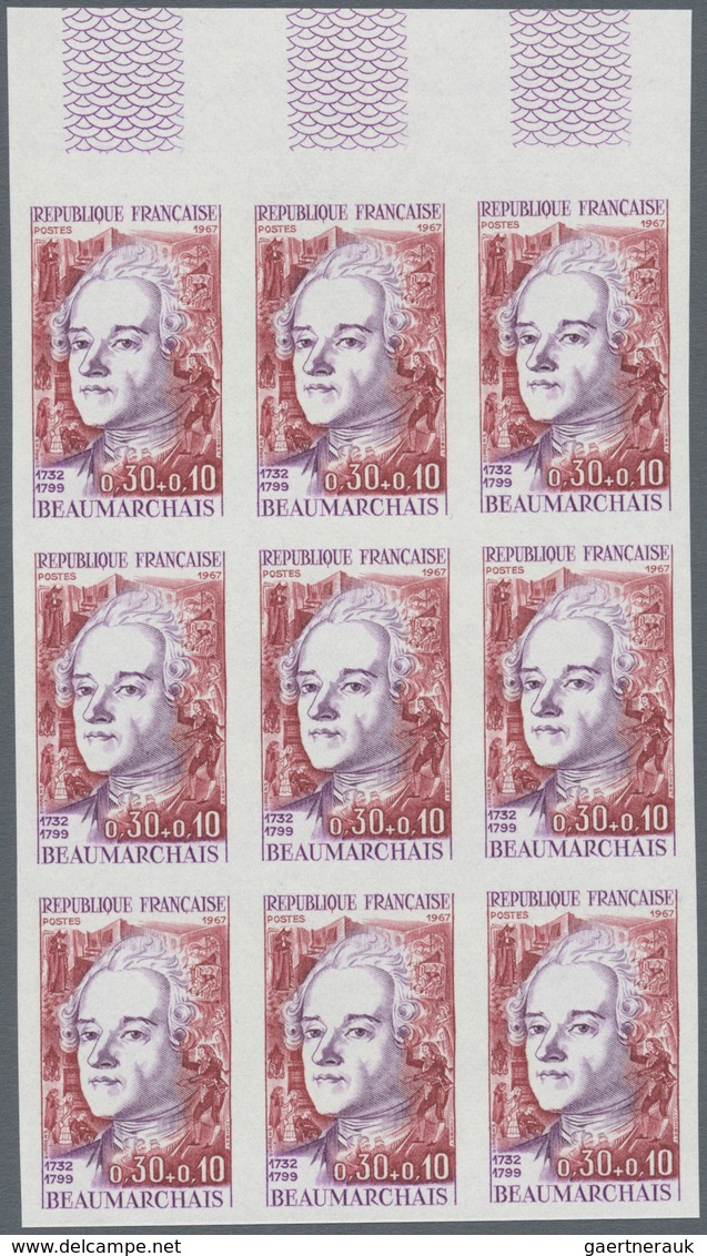 Frankreich: 1967, Prominent Persons Complete Set Of Four 0.30+0.10fr. Pierre Caron De Beaumarchais, - Other & Unclassified