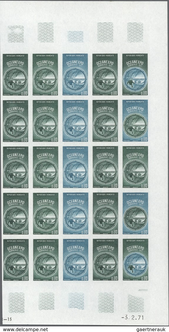 Frankreich: 1971, OCEANEXPO 0.80fr. ‚diver And Diving Boat Cyana‘ In Four Half Imperforate PROOF She - Other & Unclassified