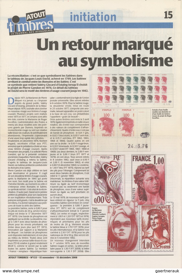 Frankreich: 1976. Non Issued Type Marianne De Folon. Face Values At Bottom. Complete Sheet With 100 - Other & Unclassified