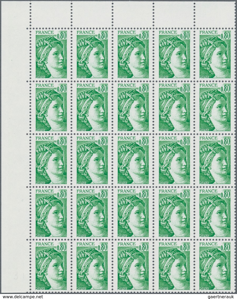 Frankreich: 1977, Definitives "Sabine De Gandon", MISSING PHOSPHOR (BRILLIANT GUM), 0.80fr. Bright G - Other & Unclassified