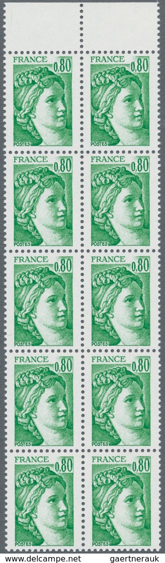 Frankreich: 1977, Definitives "Sabine De Gandon", MISSING PHOSPHOR (BRILLIANT GUM), 0.80fr. Bright G - Other & Unclassified