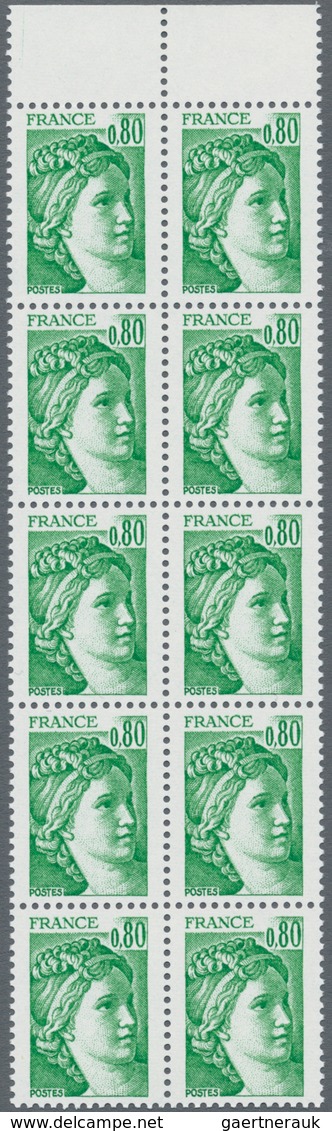 Frankreich: 1977, Definitives "Sabine De Gandon", MISSING PHOSPHOR (BRILLIANT GUM), 0.80fr. Bright G - Altri & Non Classificati