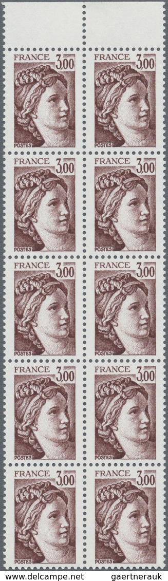Frankreich: 1978, Definitives "Sabine De Gandon", MISSING PHOSPHOR (BRILLIANT GUM), 0.10fr.-3fr., Ei - Other & Unclassified
