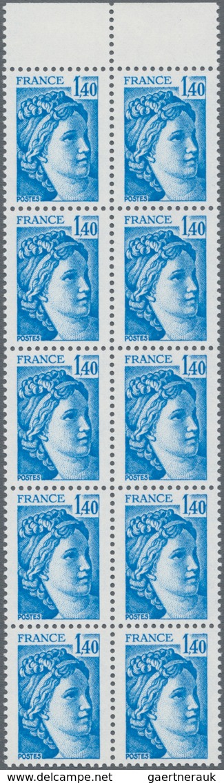 Frankreich: 1978, Definitives "Sabine De Gandon", MISSING PHOSPHOR (BRILLIANT GUM), 0.10fr.-3fr., Ei - Other & Unclassified