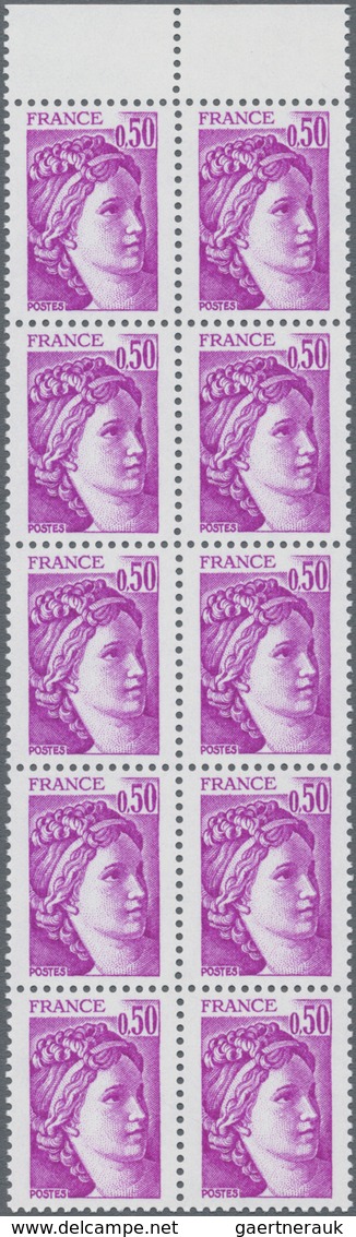 Frankreich: 1978, Definitives "Sabine De Gandon", MISSING PHOSPHOR (BRILLIANT GUM), 0.10fr.-3fr., Ei - Other & Unclassified