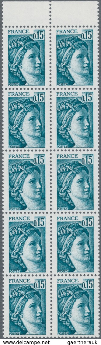 Frankreich: 1978, Definitives "Sabine de Gandon", MISSING PHOSPHOR (BRILLIANT GUM), 0.10fr.-3fr., ei