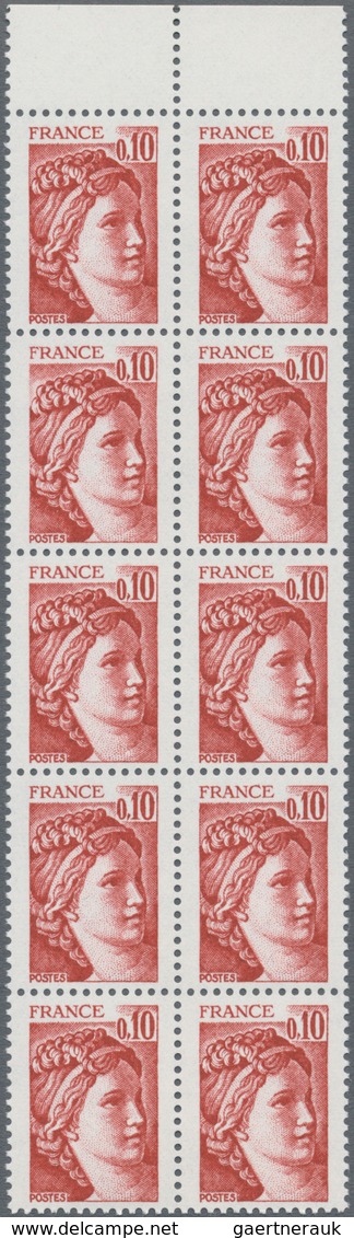 Frankreich: 1978, Definitives "Sabine de Gandon", MISSING PHOSPHOR (BRILLIANT GUM), 0.10fr.-3fr., ei