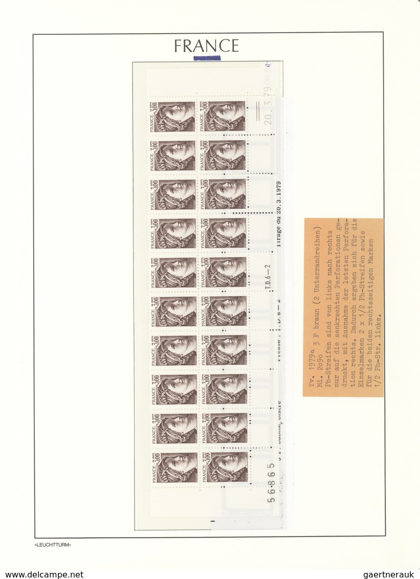 Frankreich: 1979. Definitives With Printing Varieties: Partly Missing Phosphor Print Resp. Strongly - Other & Unclassified