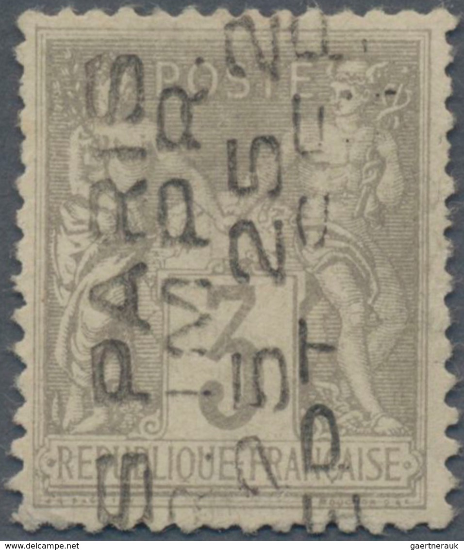 Frankreich - Vorausentwertungen: 1893, Sage 3c. Grey, Irregular/corrected Perfs, Signed Brun. 850,- - Other & Unclassified