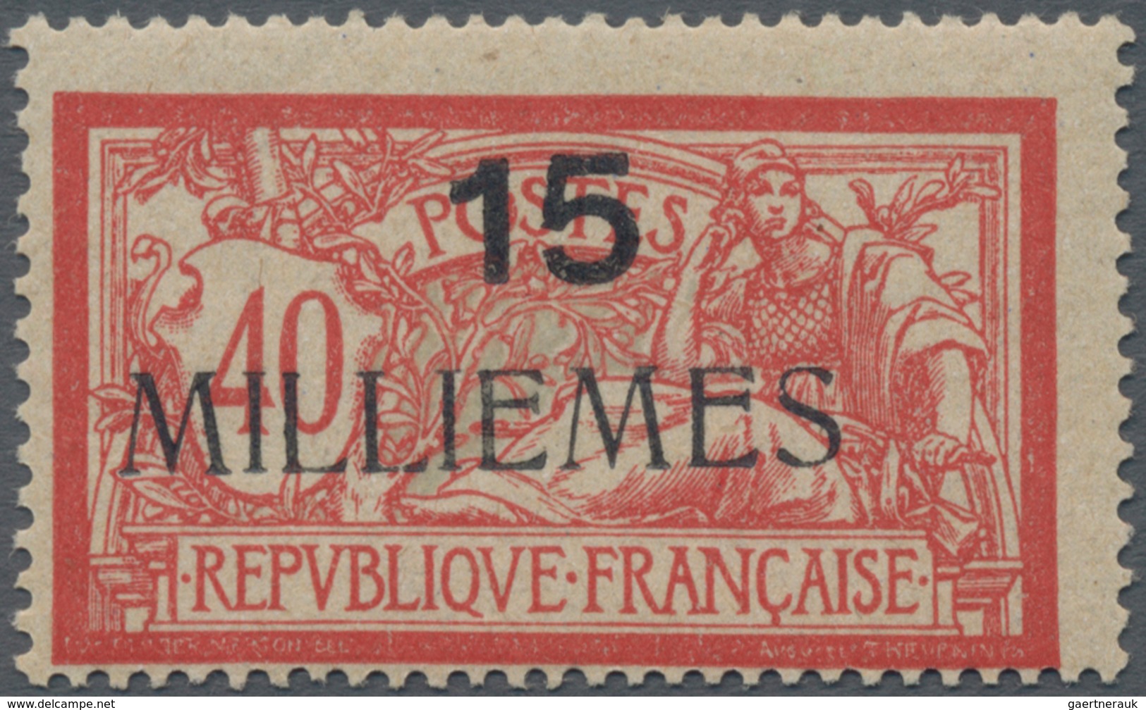 Französische Post In Ägypten - Port Said: 1921, 15m. On Merson 40c. Red/blue, Overprint On France (Y - Other & Unclassified