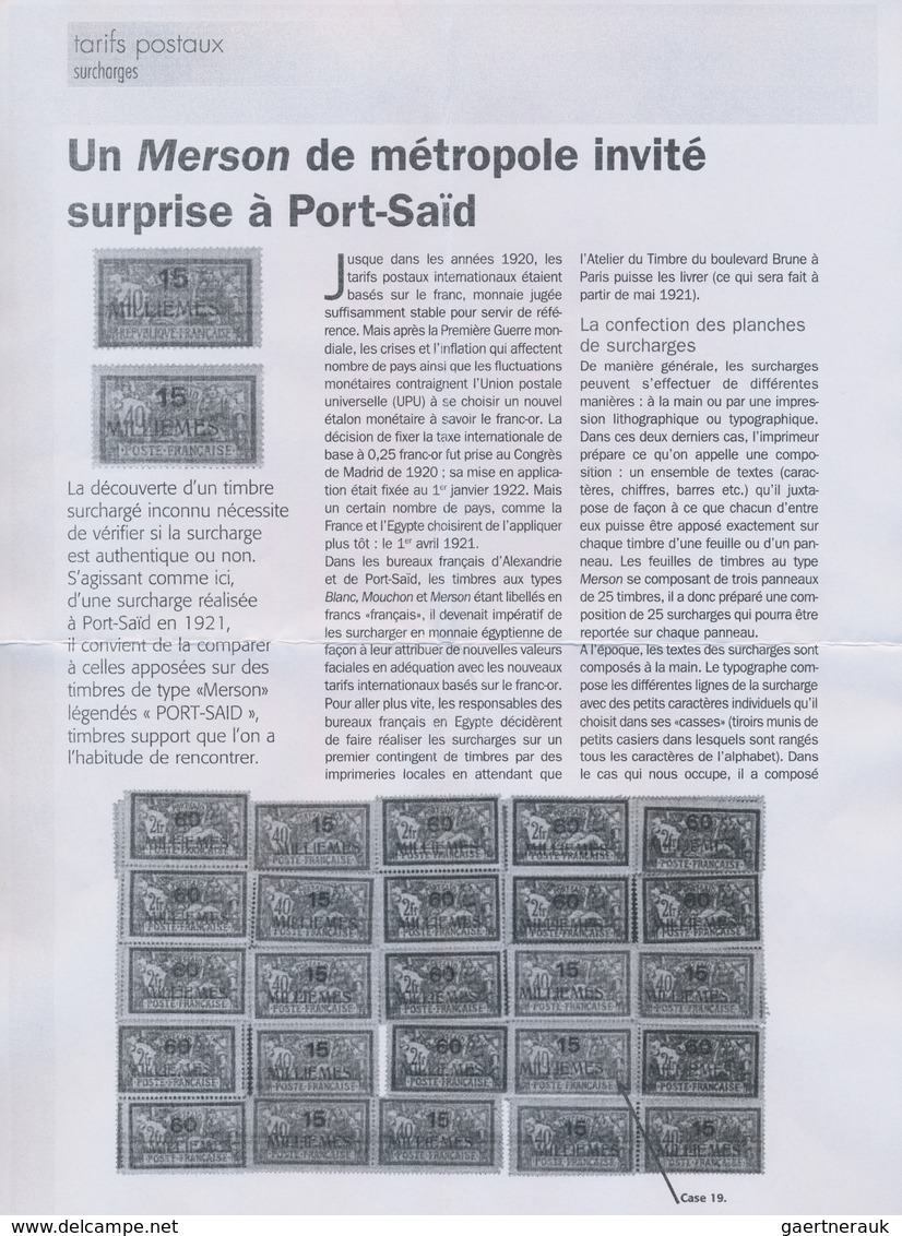 Französische Post In Ägypten - Port Said: 1921, 15m. On Merson 40c. Red/blue, Overprint On France (Y - Andere & Zonder Classificatie