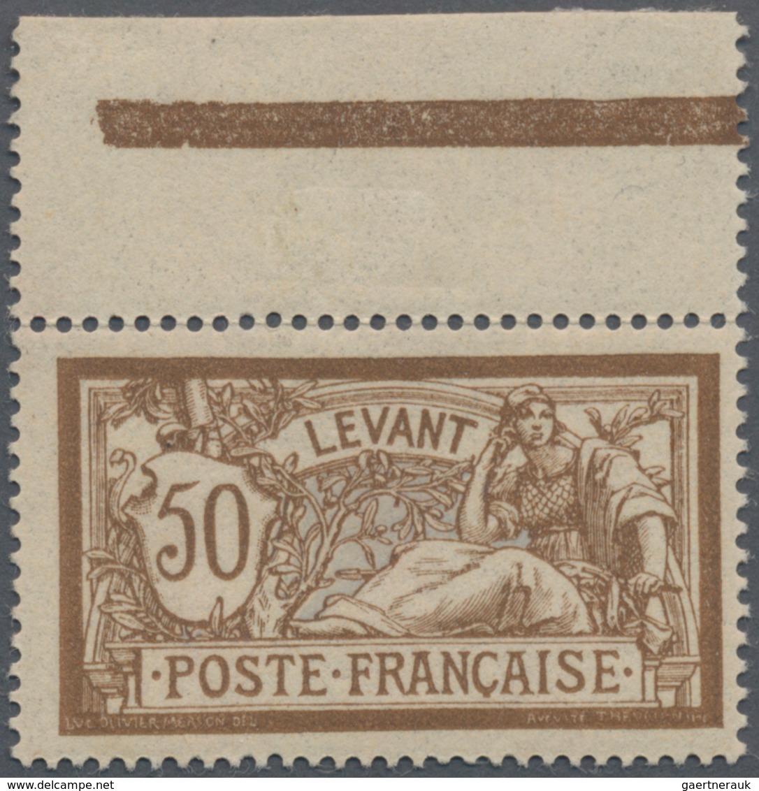 Französische Post In Äthiopien: 1907, 50 C Brown/blue, Stamp Of The French Levant Without Overprint, - Andere & Zonder Classificatie