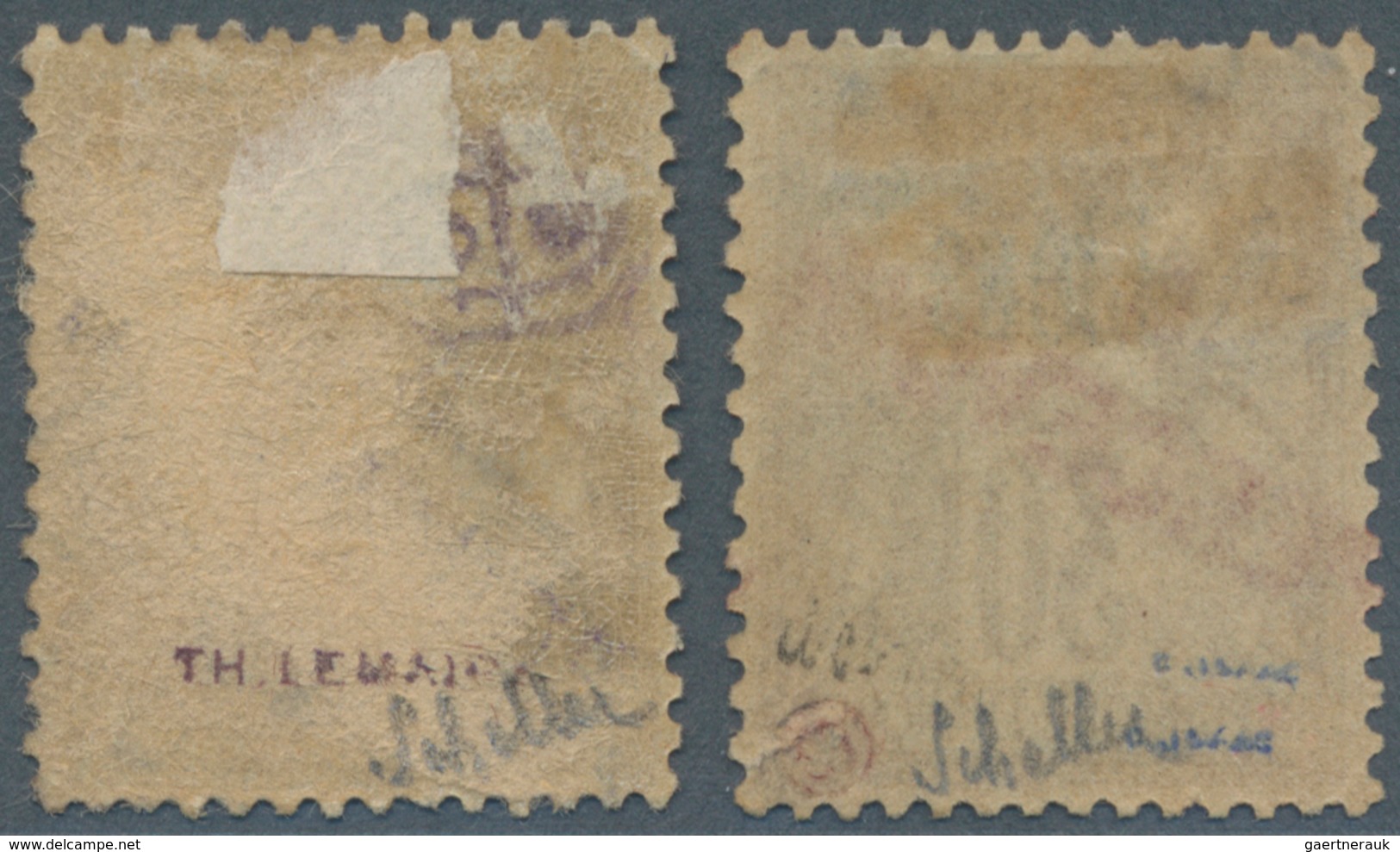 Französische Post In China - Portomarken: 1903, Provisional Handstamps, 30c. Brown With Red Resp. Vi - Other & Unclassified