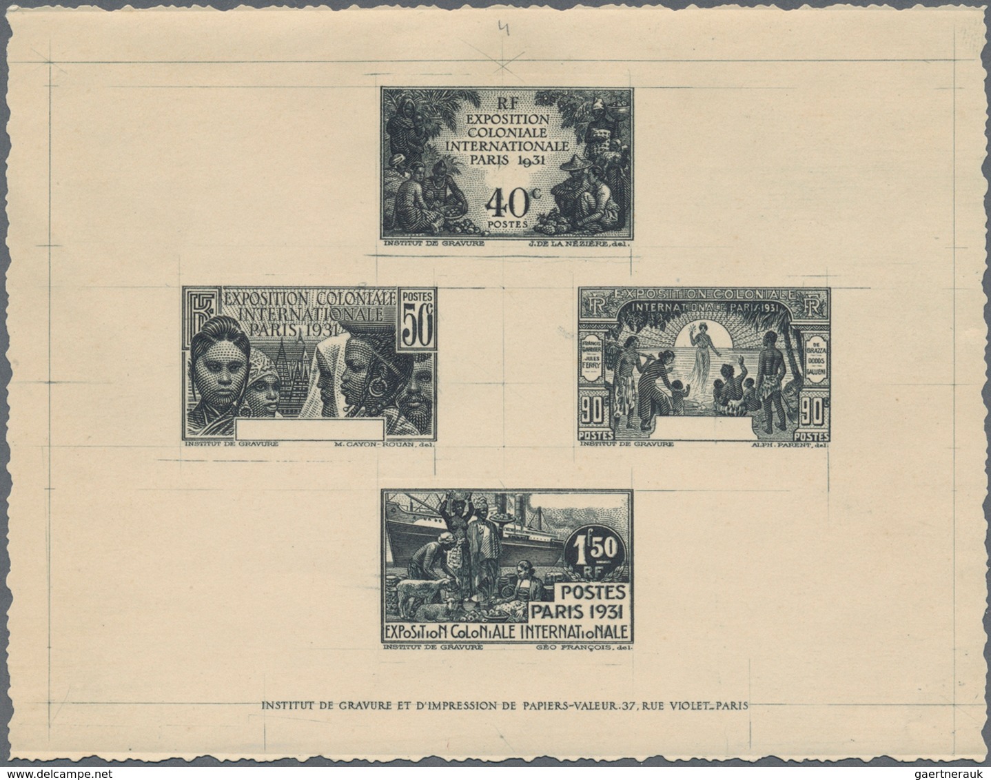 Französische Kolonien - Allgemeine Ausgabe: 1931. Exposition Coloniale De 1931. Épreuve Collective E - Andere & Zonder Classificatie