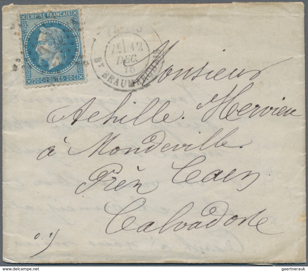 Frankreich - Ballonpost: 1870, BALLON MONTE - VILLE DE PARIS, Very Fine Letter Addressed From "PARIS - 1960-.... Covers & Documents