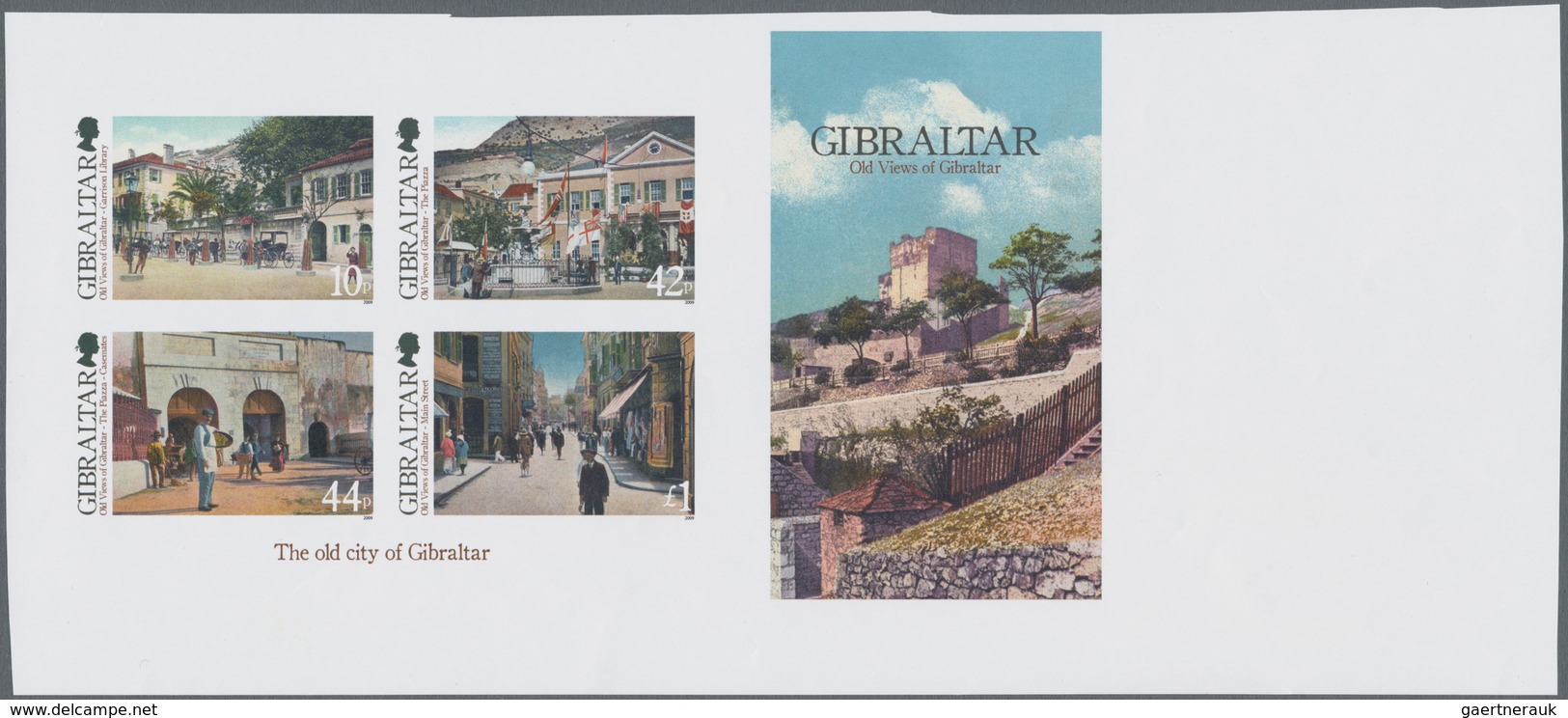 Gibraltar: 2009, Ancient Views Souvenir Sheet, IMPERFORATE Proof, Mint Never Hinged. - Gibraltar