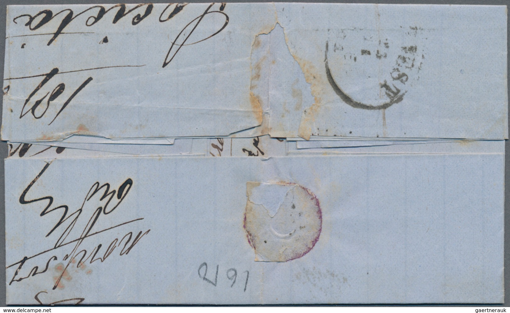 Griechenland: 1871, Folded Envelope Bearing 5 L. Green, 10 L. Orange And 40 L. Salmon On Greenish, A - Autres & Non Classés