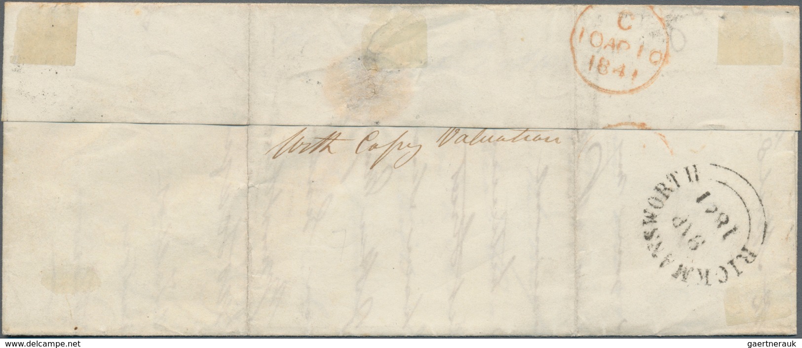 Großbritannien: 1840 1d. Black, Lettered R-F, Used On Folded Letter From Richmansworth To London In - Andere & Zonder Classificatie