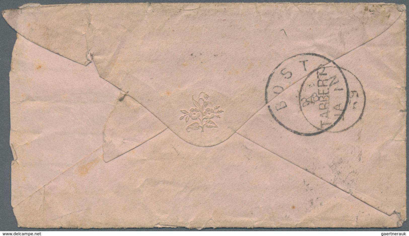 Großbritannien: 1869, 1d Dark-rose On Letter From TARBERT To Harrisburg/USA, Paying The Postage To P - Andere & Zonder Classificatie