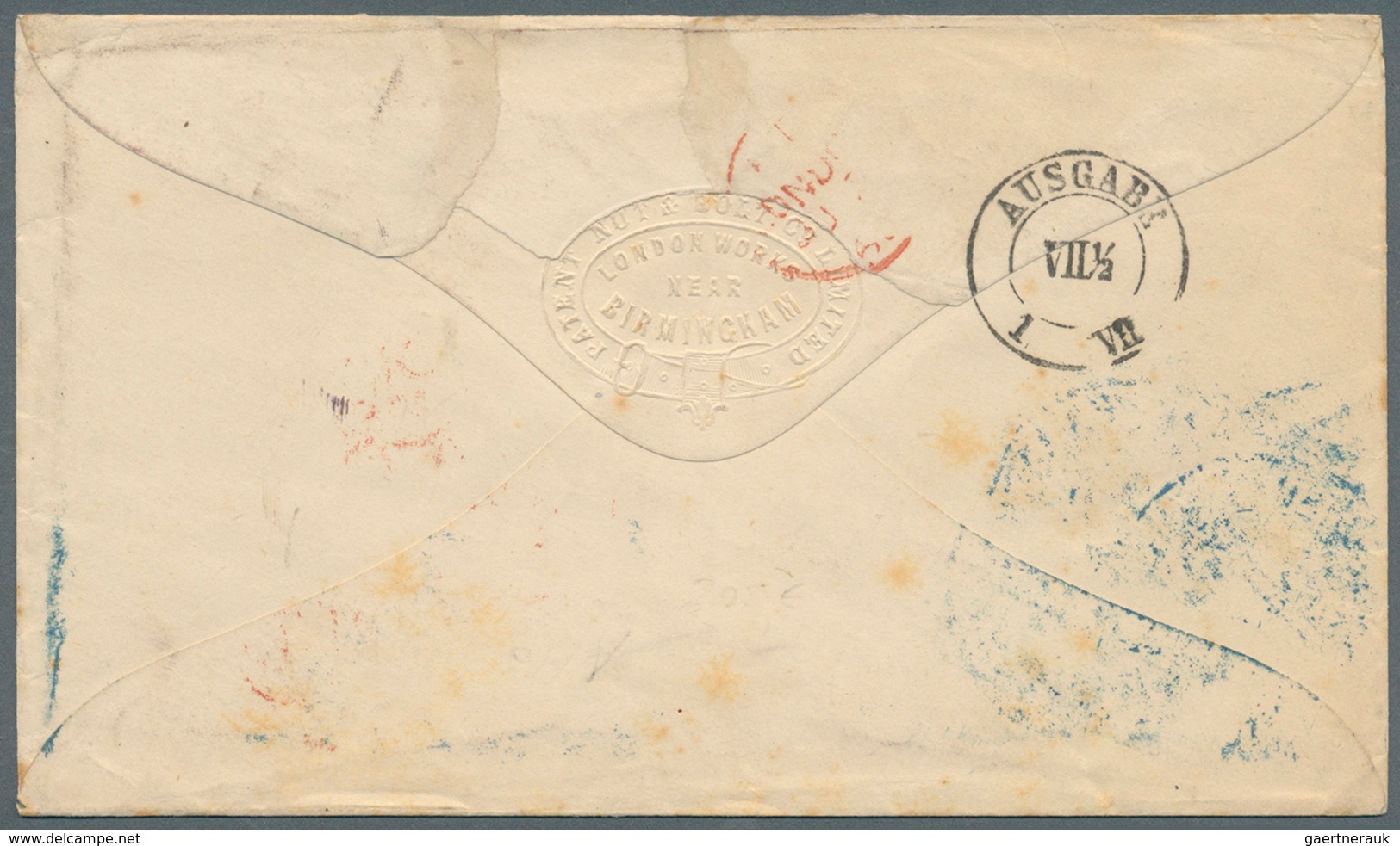 Großbritannien: 1868 (June 27), Printed Envelope (embossed 'Prize Medal 1867 Paris' Seal On Front, S - Other & Unclassified