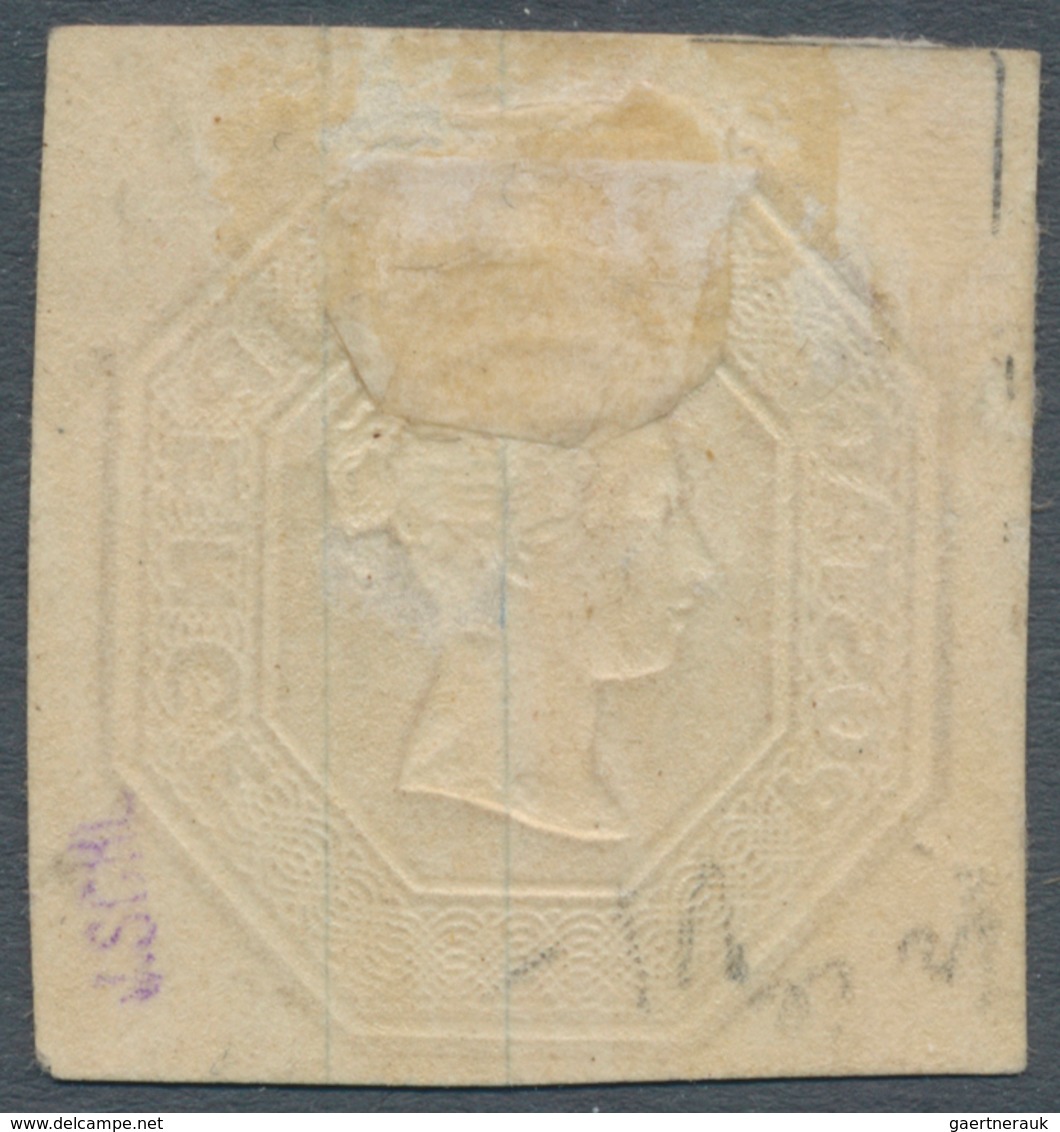 Großbritannien: 1850, 10 D. Brown, Die 2 On Silk Threaded Paper Without Wmk., Unused With Part Of Or - Andere & Zonder Classificatie