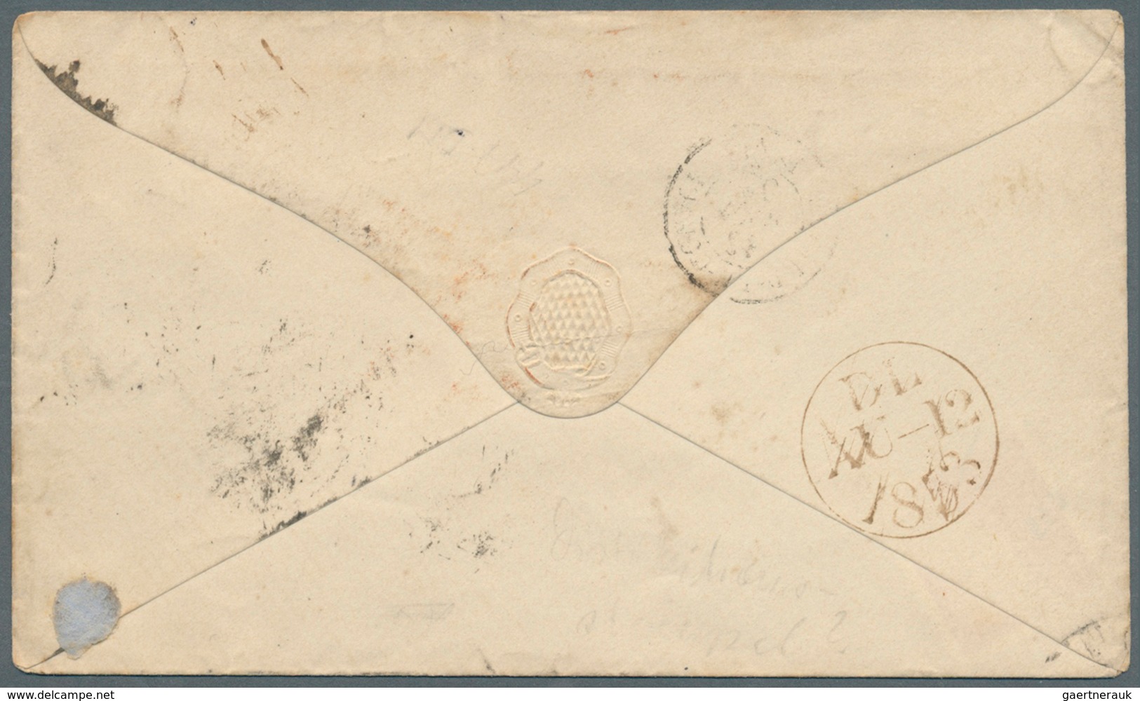 Großbritannien: 1848, Embossed 10d Two Cut-to-shape Examples On Cover From London To Paris, Tied Wit - Other & Unclassified