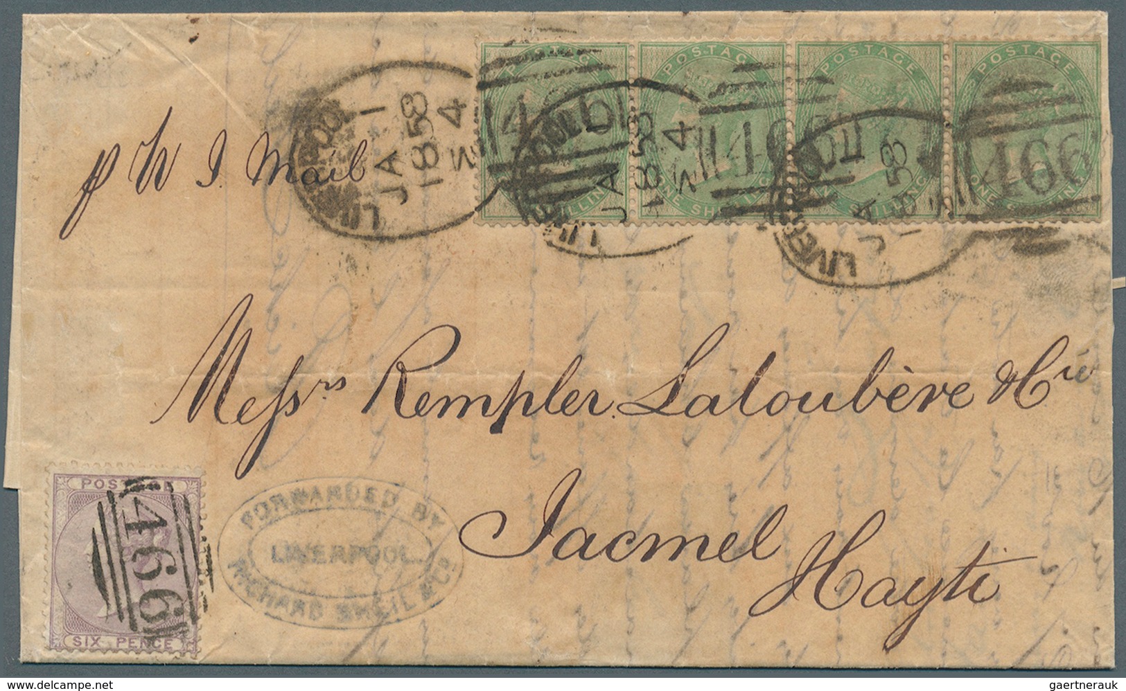 Großbritannien: 1858 (Jan 1), Destination HAITI: Forwarded Letter From Liverpool To Jacmel, Haiti Fr - Other & Unclassified