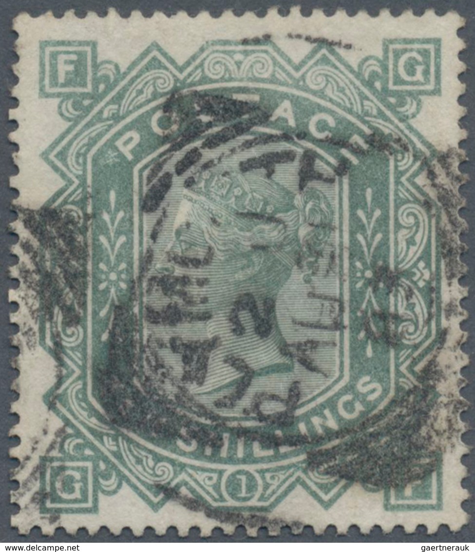 Großbritannien: 1867/1883, 10s. Greenish Grey, Wm Large Anchor, Fine Used Copy. SG £4500. - Other & Unclassified