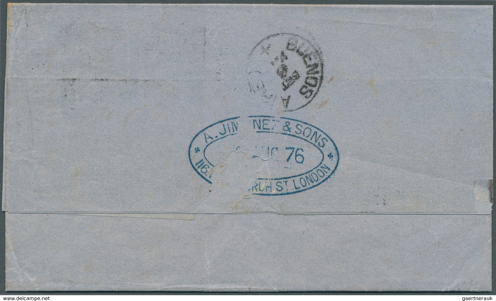 Großbritannien: 1873, 1 Sh Green Plate 12 "O/J" Cancelled "74" London Single Franking On Folded Lett - Other & Unclassified