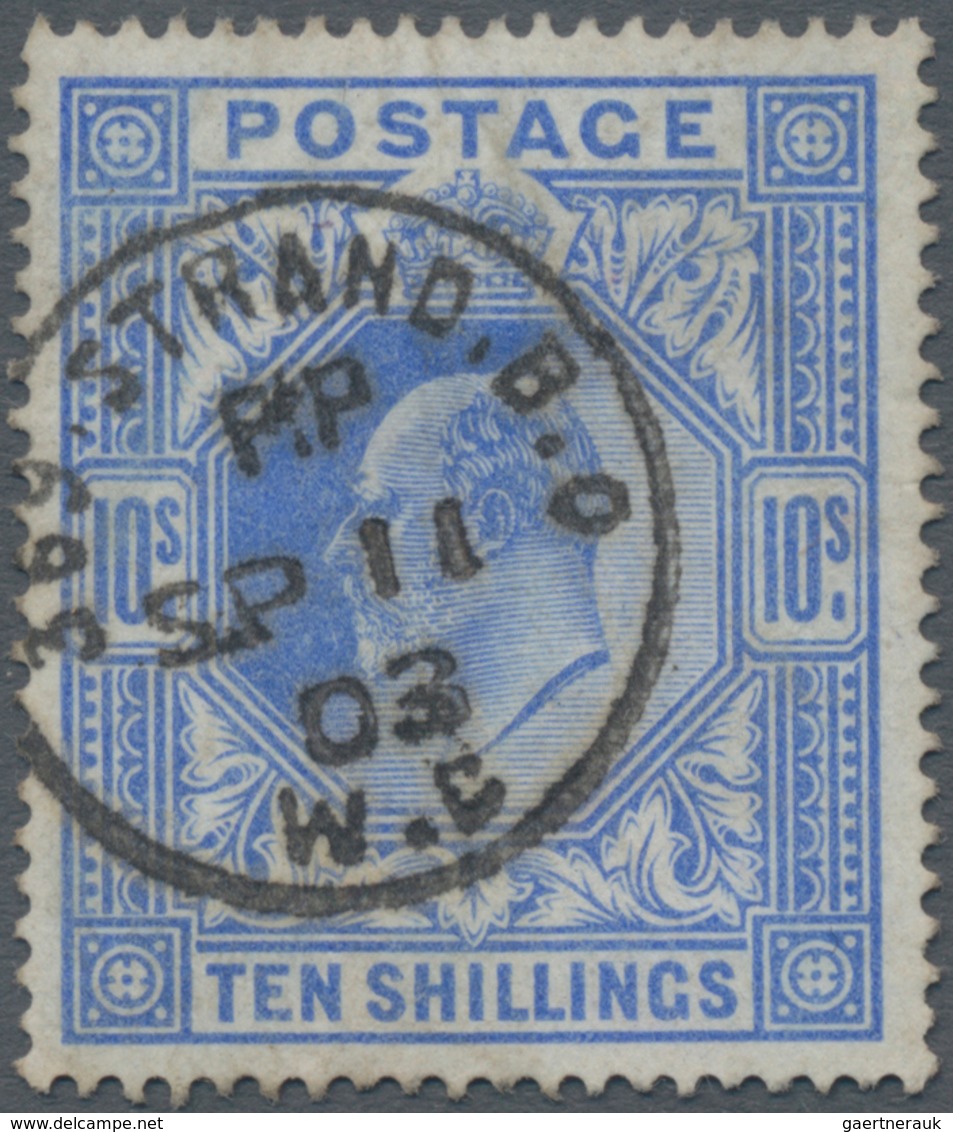 Großbritannien: 1902, KEVII 10s. Ultramarine, Fresh Colour And Quite Good Perforation, Neatly Cancel - Other & Unclassified