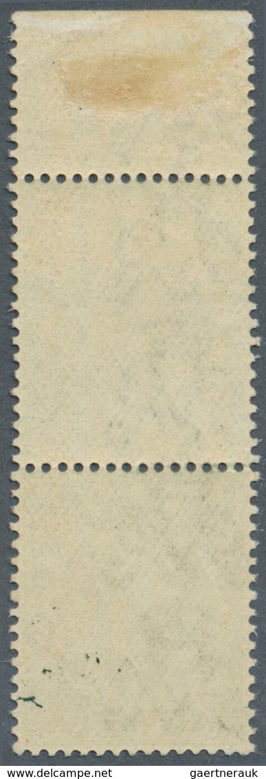 Großbritannien: 1913, ½d. Green, Top Marginal Vertical Pair, Showing Variety "top Stamp With Large P - Other & Unclassified