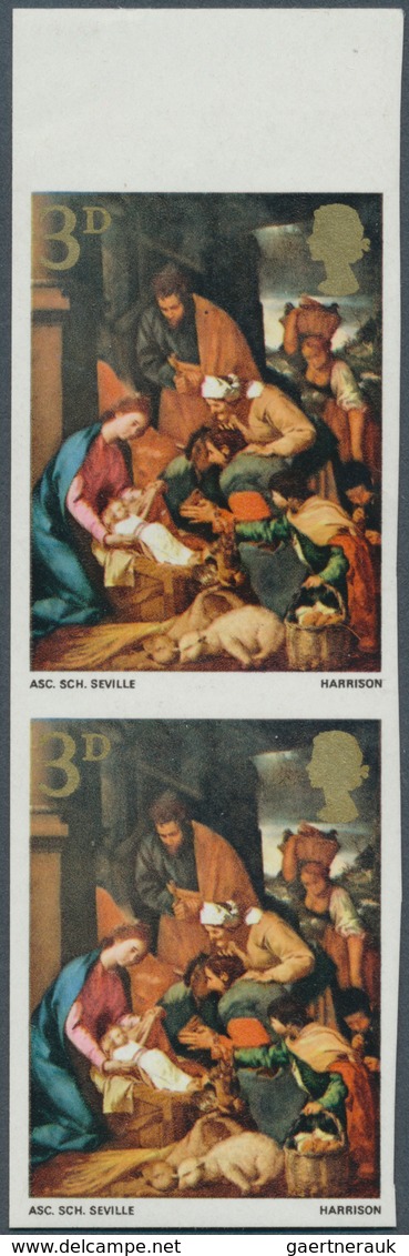Großbritannien: 1967, 3 D. Christmas (The Adoration Of The Shepherds), Vertical Imperforated Pair Wi - Andere & Zonder Classificatie