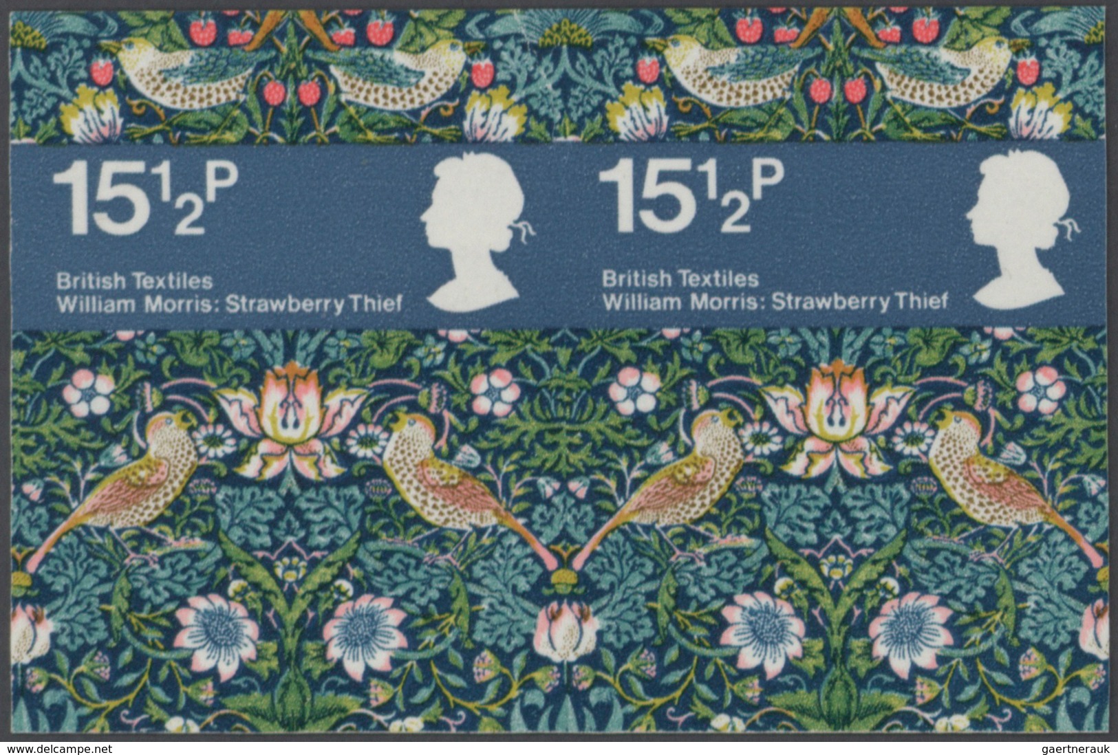 Großbritannien: 1982, 15 1/2 P. British Textiles ("Strawberry Thief" - William Morris), Imperforated - Andere & Zonder Classificatie