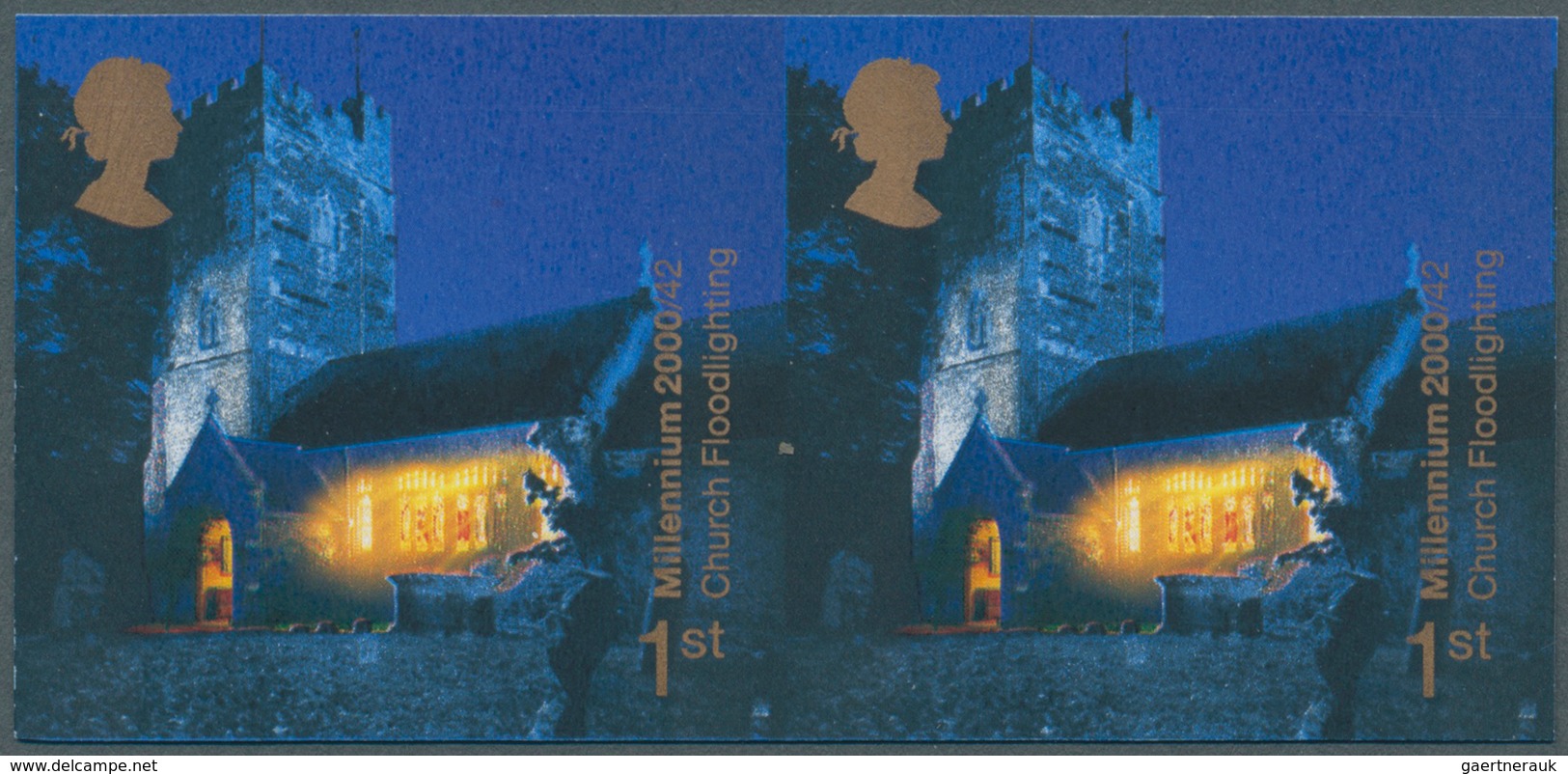 Großbritannien: 2000, 1st Floodlit Church Of St.Peter And St.Paul, Imperforated Horizontal Pair, Unm - Other & Unclassified