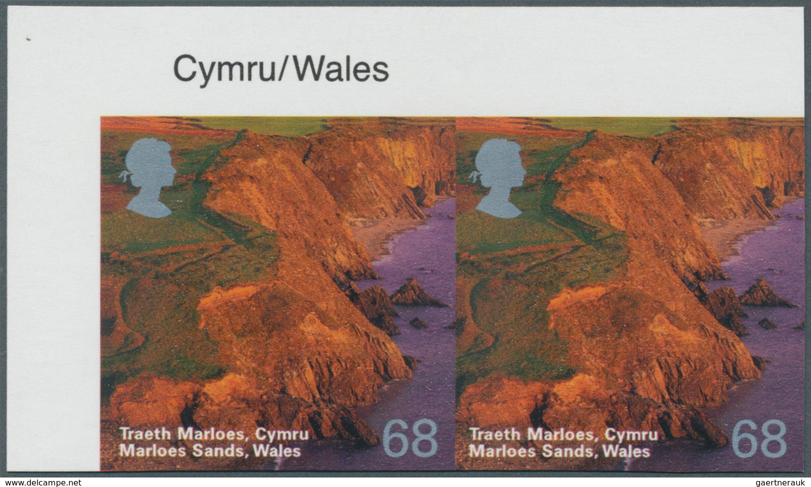 Großbritannien: 2004, 68 P. Wales (Marloes Sands), Imperforated Horizontal Pair From The Upper Left - Andere & Zonder Classificatie