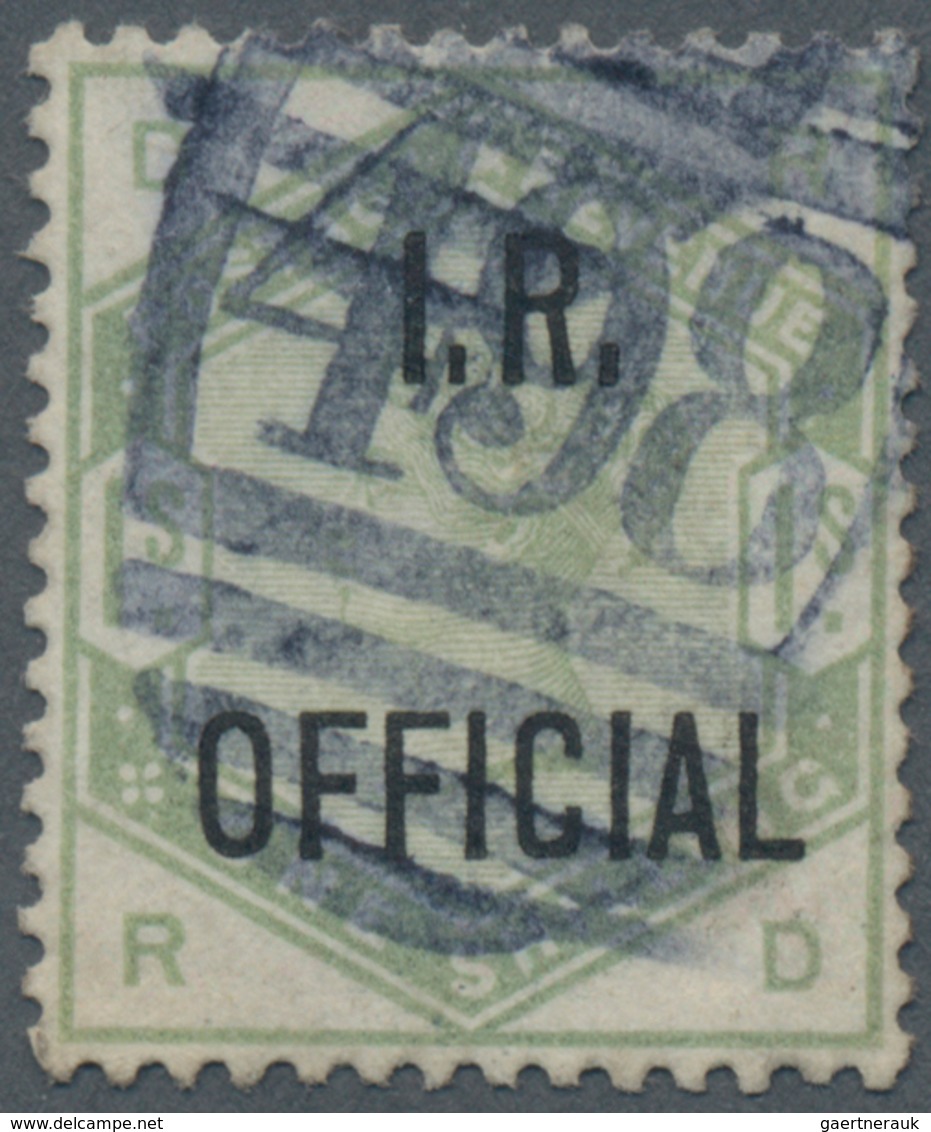 Großbritannien - Dienstmarken: 1885, Inland Revenue, QV 1s. Dull Green, Well Perforated, Used Copy W - Dienstmarken