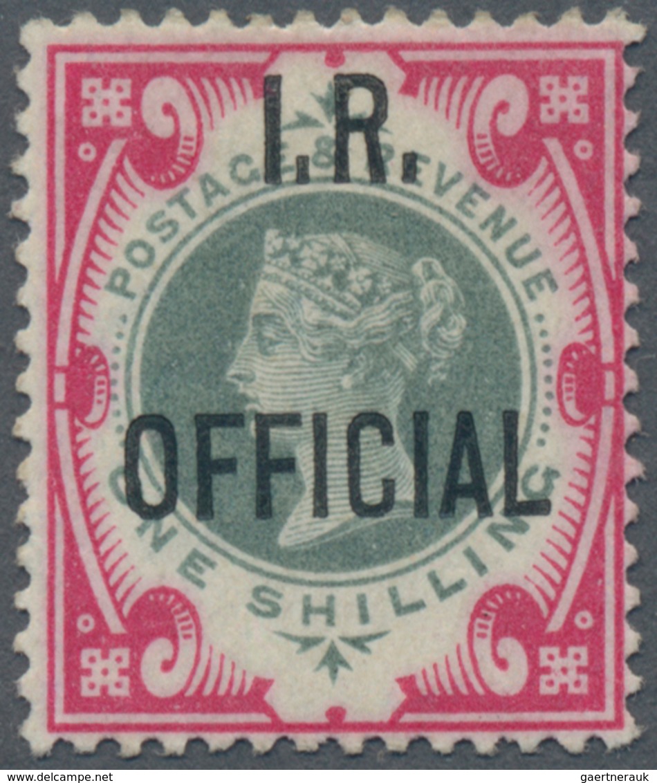 Großbritannien - Dienstmarken: 1901, Inland Revenue, QV 1s. Green/carmine, Slightly Altered/faded Co - Officials
