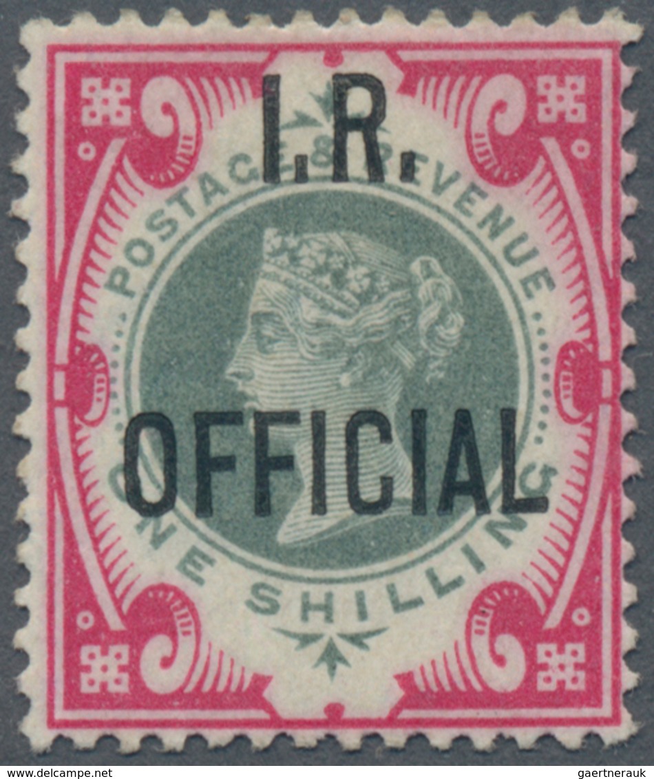 Großbritannien - Dienstmarken: 1901, Inland Revenue, QV 1s. Green/carmine, Slightly Altered/faded Co - Dienstzegels