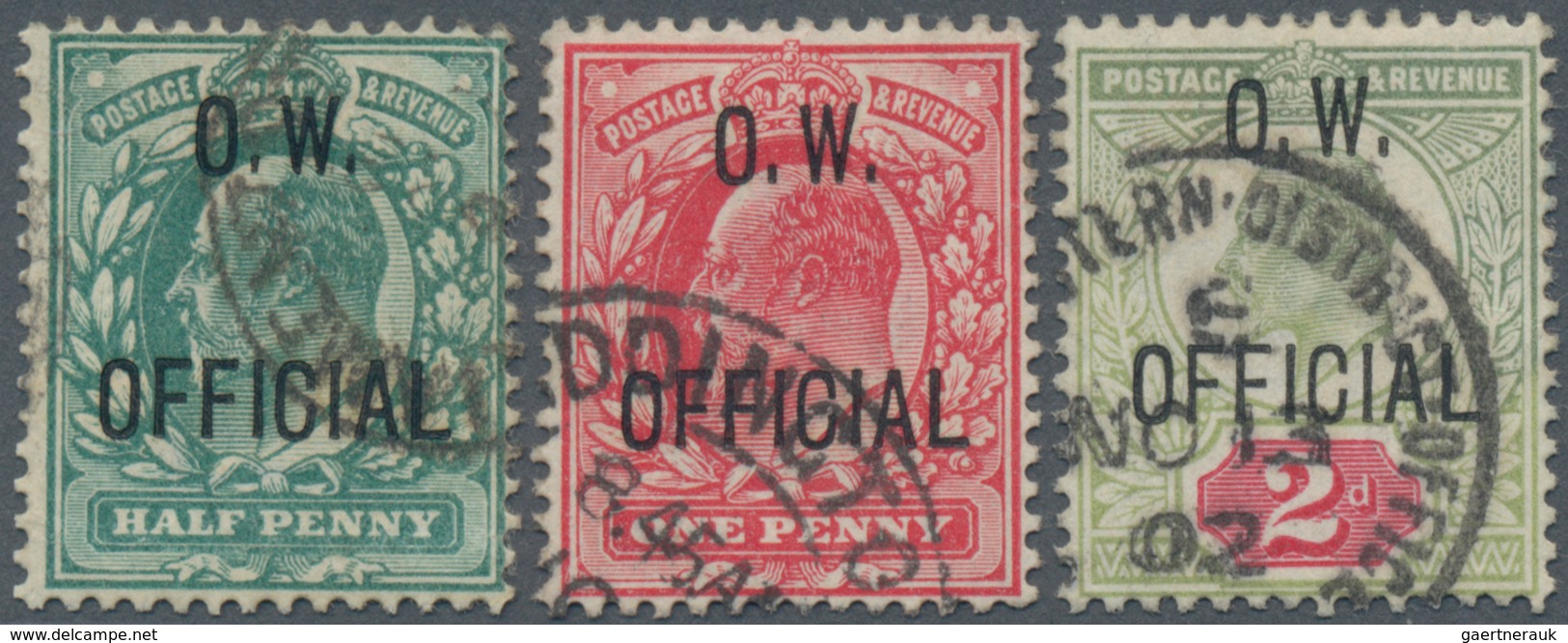 Großbritannien - Dienstmarken: 1902/1903, Office Of Works, KEVII ½d. Blue-green, 1d. Scarlet And 2d. - Officials