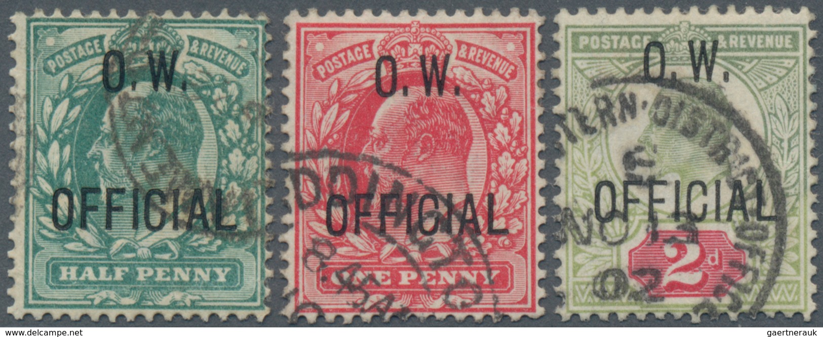 Großbritannien - Dienstmarken: 1902/1903, Office Of Works, KEVII ½d. Blue-green, 1d. Scarlet And 2d. - Dienstzegels